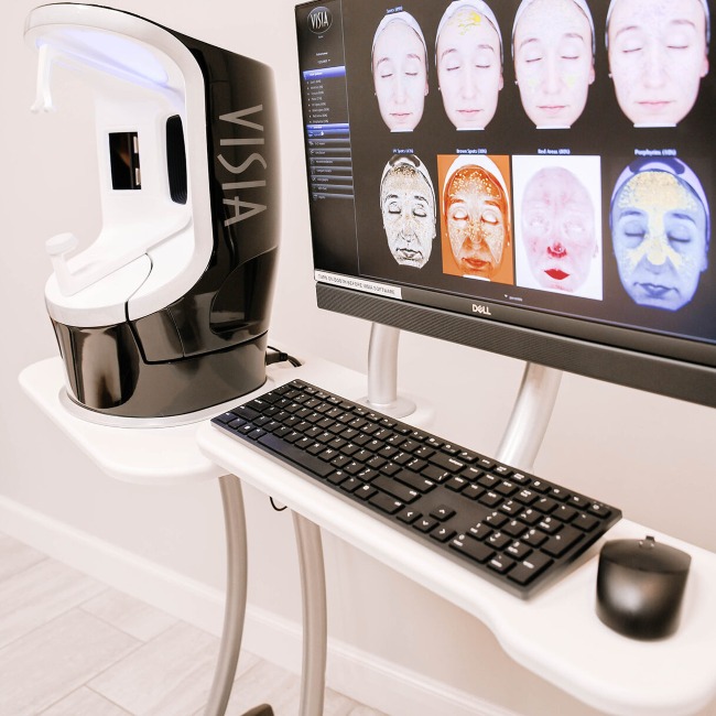Monitor showing the Prejuvenation Treatment procedure and its preventative effects in Oklahoma City