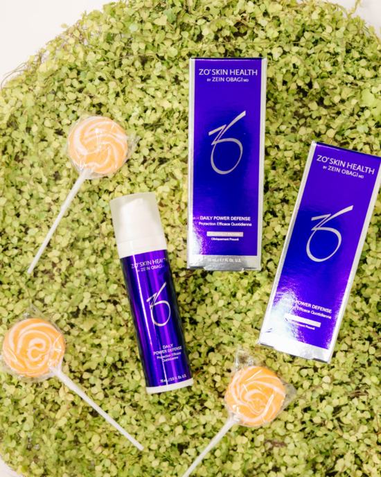 A selection of skin care products displayed outdoors for refreshing spring skincare in Oklahoma City