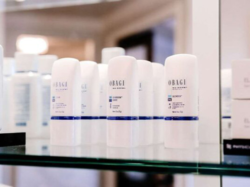 Obagi skincare products displayed in Oklahoma City