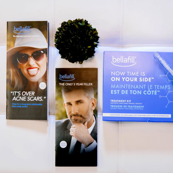 Bellafill with promotional brochures